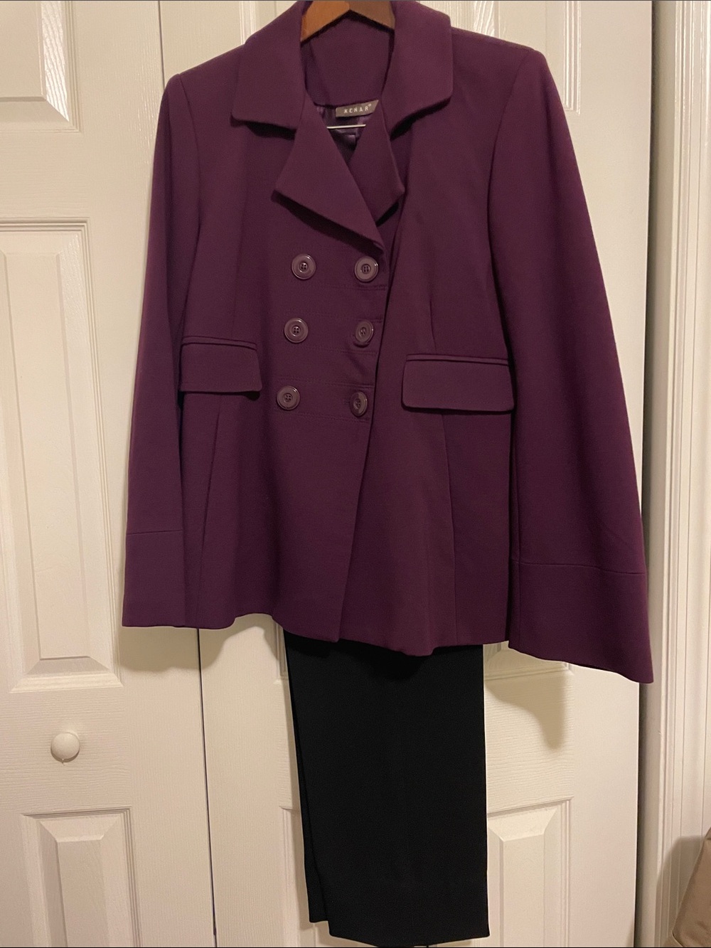 Kenar Double-Breasted Plum Blazer with pants